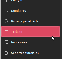 Configuración del teclado de ubuntu
